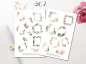 Preview: Flowers Beige Sticker Set